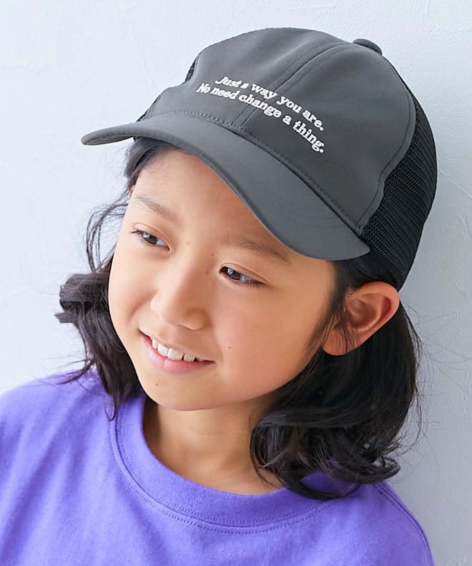 日本 devirock - 透氣網眼休閒卡車帽(可親子裝)-小花-紫羅蘭