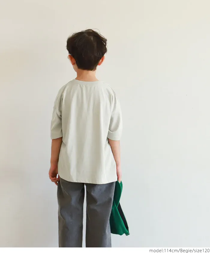 日本 COCA - 美式LOGO 寬版薄長袖上衣-孩子-淺杏