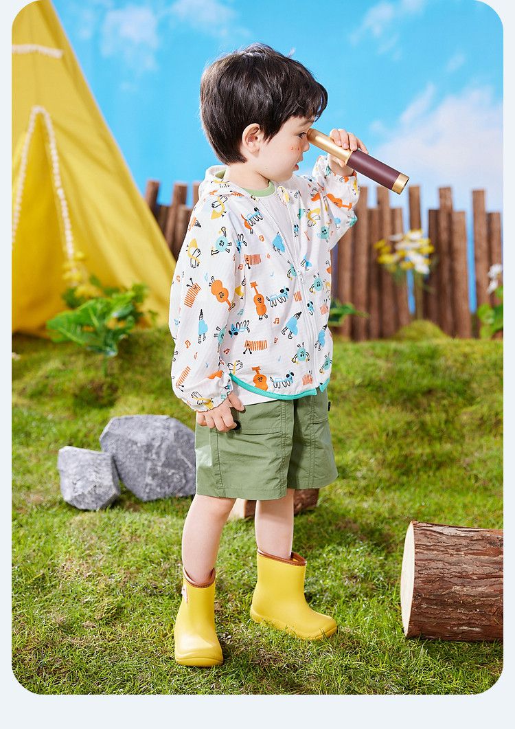 純棉立體造型連帽防曬外套-可愛鴨子-白色