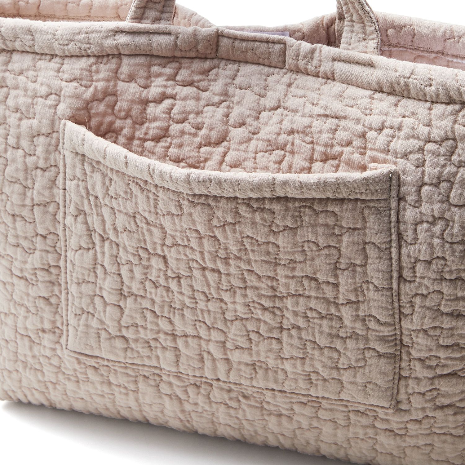 日本千趣會 - 純棉柔軟絎縫面料上學提袋2件組-淺褐