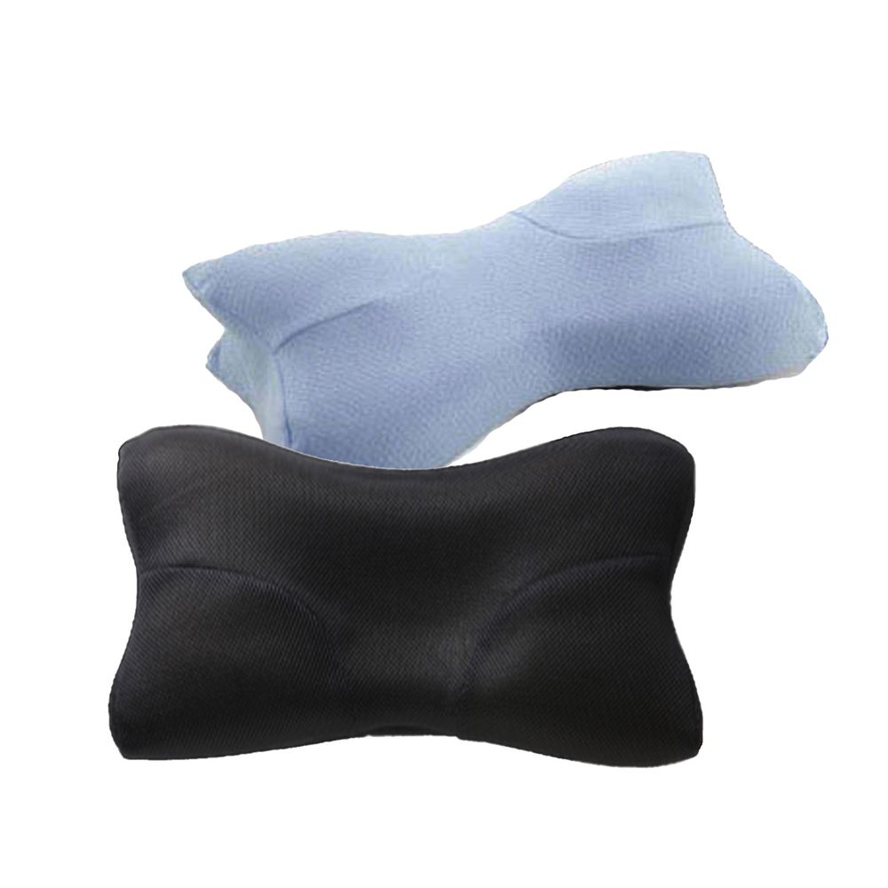 日本 SU-ZI - AS RAKUNA 快眠整體枕 (可調整高度) + 專用替換枕套-水藍