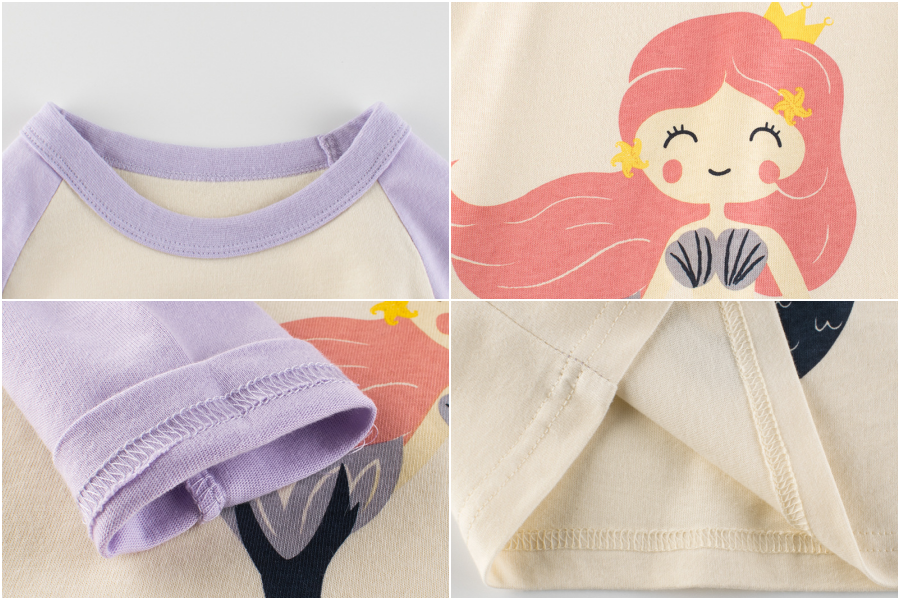 純棉長袖上衣-美人魚-紫色