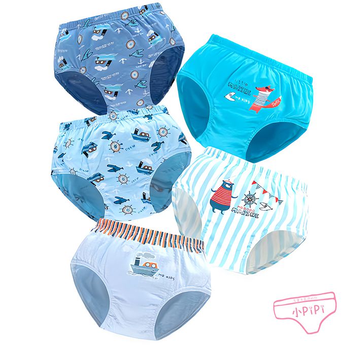 小 pipi - 純棉兒童三角內褲5件組_男童-航海地圖