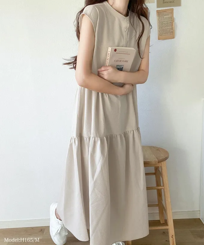 日本 Classical Elf - 襯衫式A字甜美法式袖洋裝-米杏