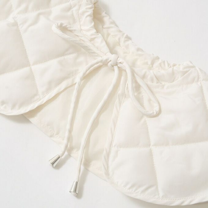 日本 Lycee mine - 注目斗篷領 柔軟絎縫保暖外套(領可拆)-可可