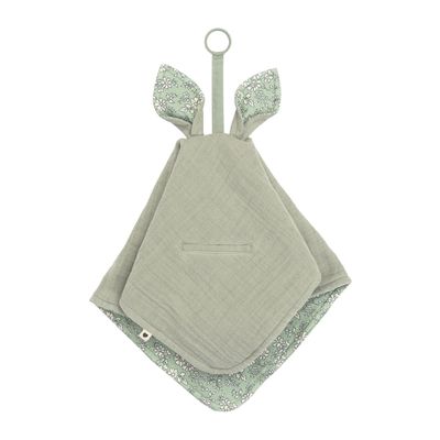 丹麥BIBS - Liberty CuddleCloth 袋鼠安撫巾-Capel灰綠