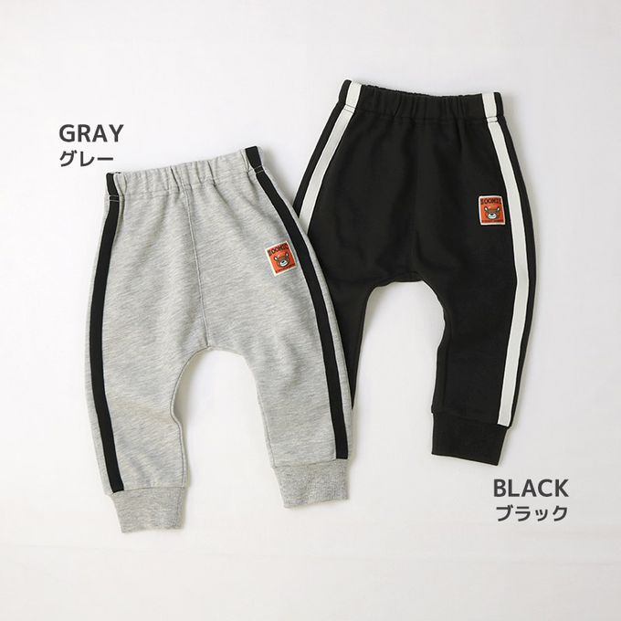 日本 ZOOLAND - 春季出遊印花運動長褲-背後刺繡車車-黑