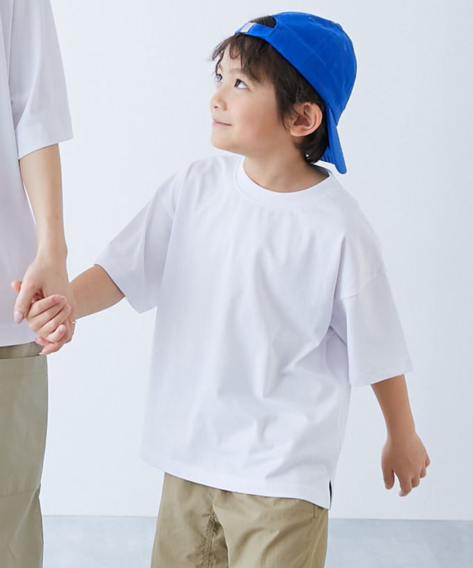 日本 devirock - 接觸涼感 落肩廓形素色短袖上衣-白