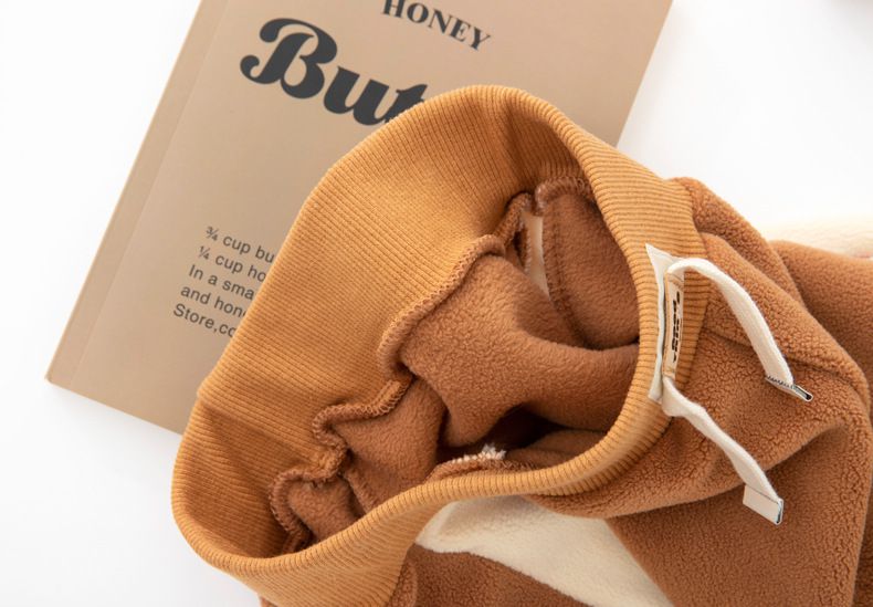 FANMOU - 加絨腰鬆緊束口休閒長褲-粉色