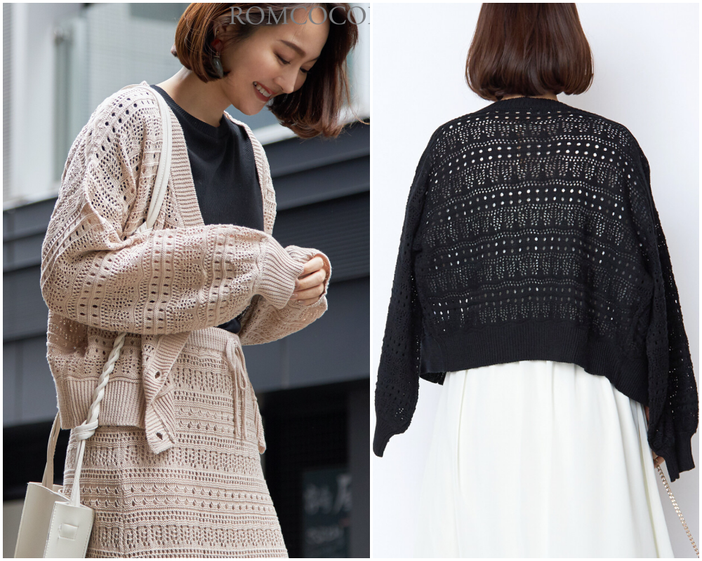 日本女裝代購 - 2way 碎花V領洋裝/罩衫外套-綠 (M(Free size))