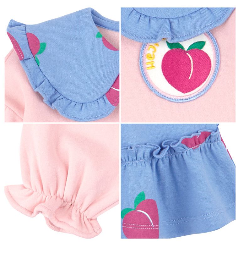 韓國 HEJMINI - (裏起毛)假兩件水蜜桃洋裝-粉紅