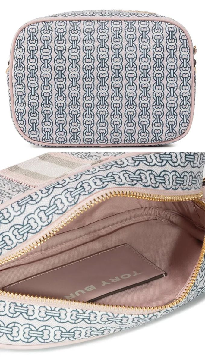 TORY BURCH - 印花尼龍斜背包 (粉)