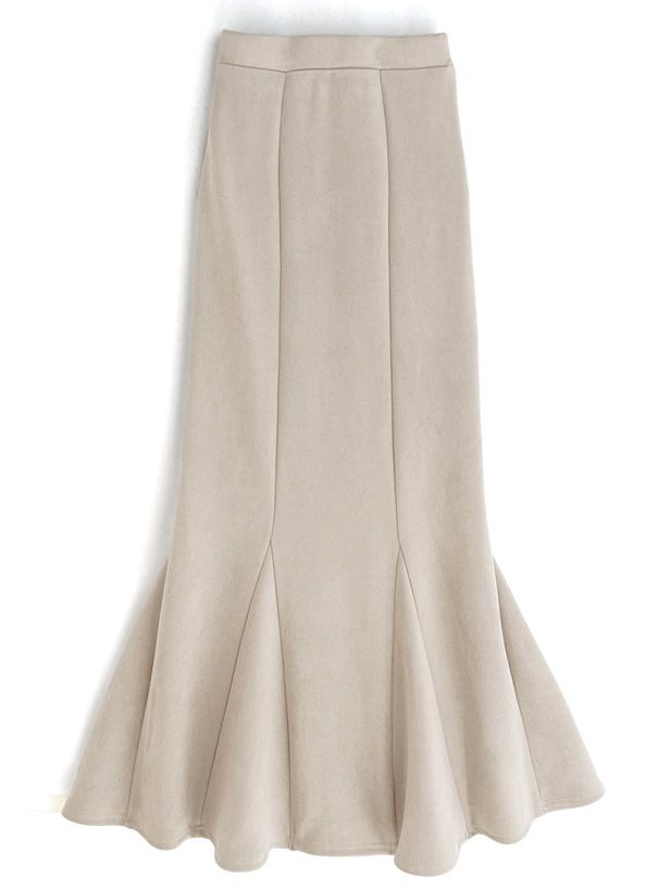 日本 GRL - 經典麂皮感修身魚尾裙-深灰