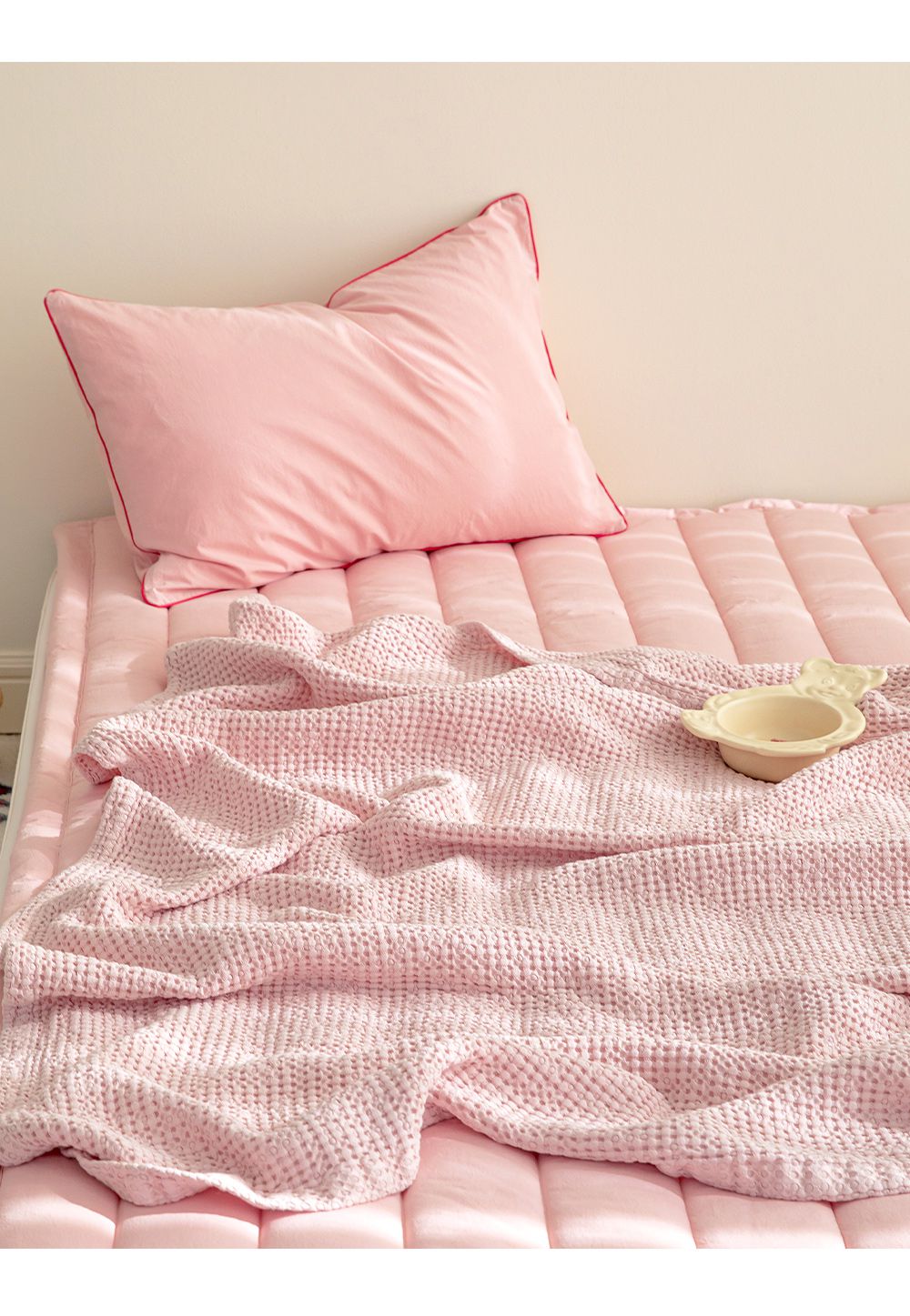 韓國 Maatila - (兒童款)天絲莫代爾鬆餅被毯-草莓優格 (130X170cm)