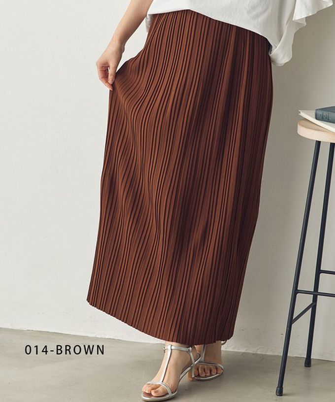 日本 Sans Souci 34+ - 細摺搖曳優雅長裙(全腰鬆緊)-黑 (M)