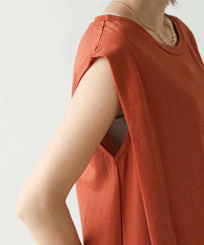 日本 Bab - 透氣嫘縈肩皺摺A字無袖洋裝-灰杏