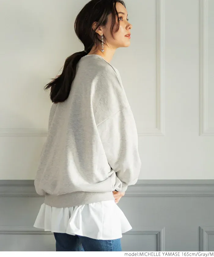 日本 COCA - 舒適內磨毛萬能大學T-素色-淺灰