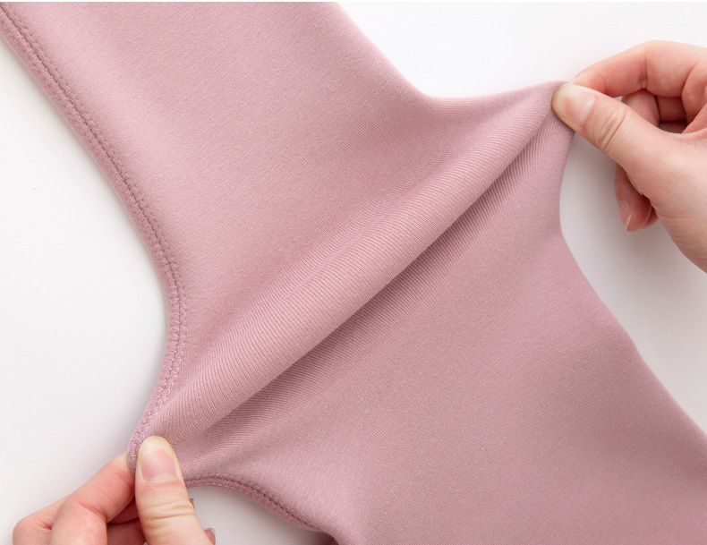 FANMOU - 加絨腰鬆緊內搭褲-蝴蝶結-黑色