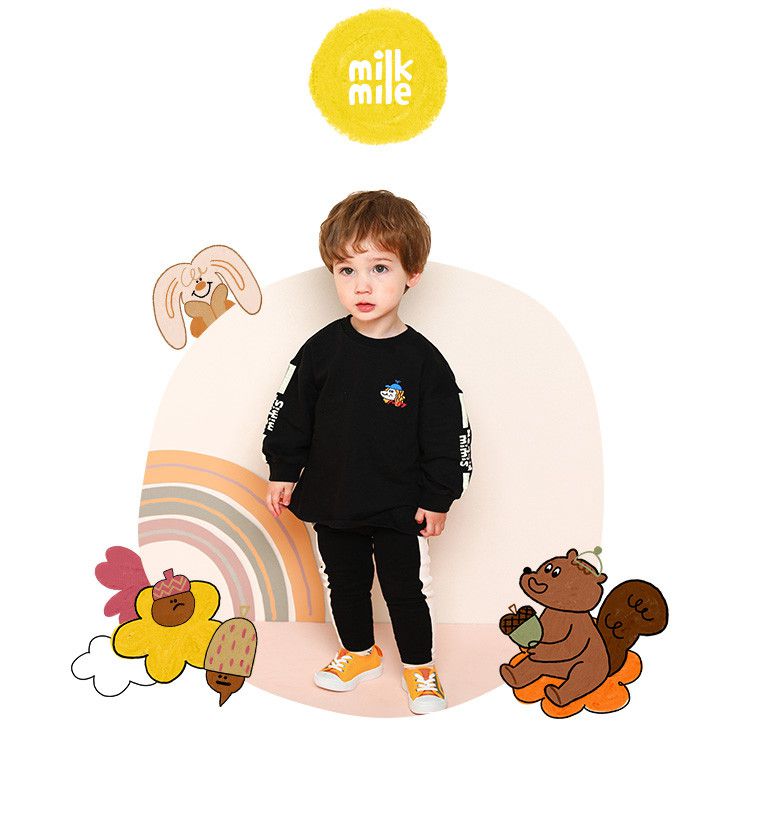 韓國 milk mile - 小酷黑色套裝-黑