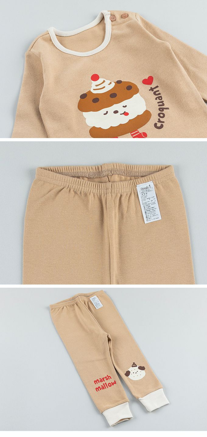 韓國 Cordi-i - 桃皮絨長袖家居服-奶油餅乾-米膚