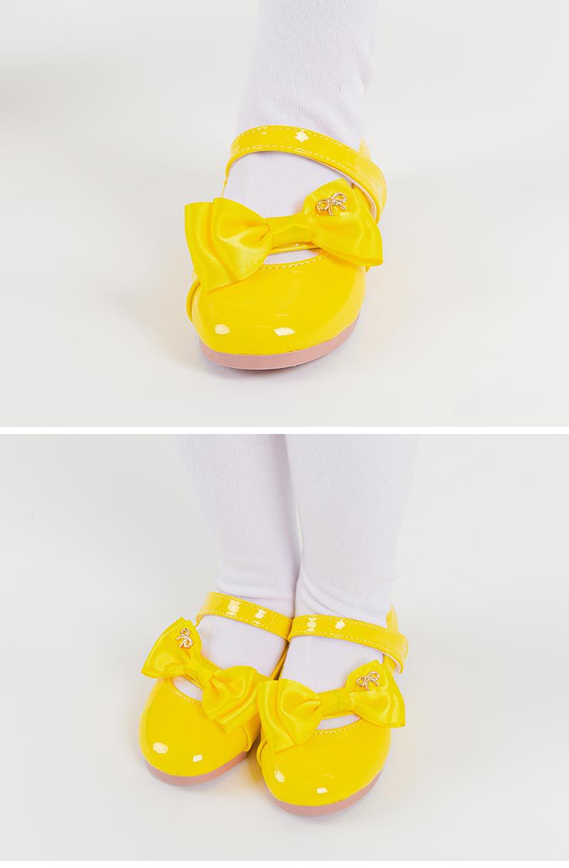 韓國 OZKIZ - 斜邊蝴蝶結漆皮皮鞋