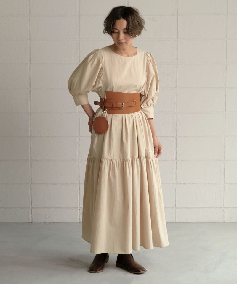 日本 Bou Jeloud - 設計感仿皮腰封腰帶-附同色系零錢包-焦糖