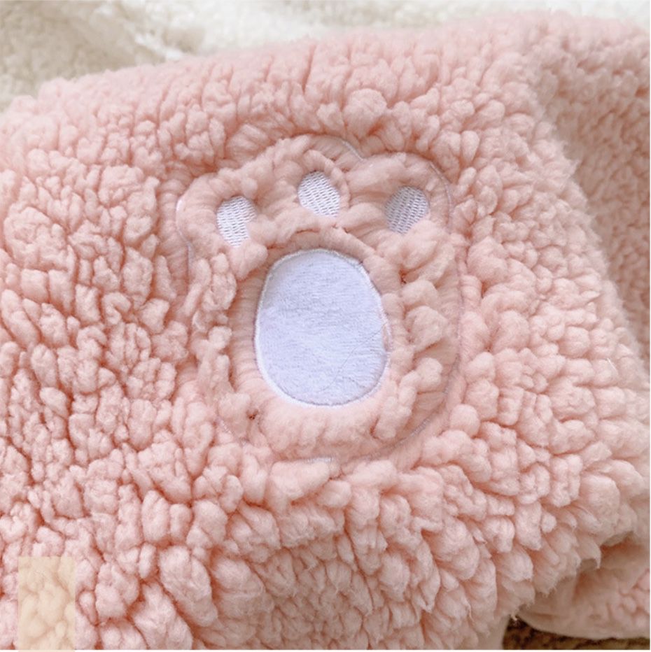 棉花絨刺繡卡通小熊連帽披風保暖毯午休毯-連帽披風毯-咖啡色-146.5 x 90.5 cm