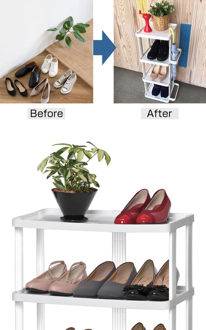 日本 FUDOGIKEN - 日本製四層收納鞋架/雨傘收納架33.8×29.6x75cm