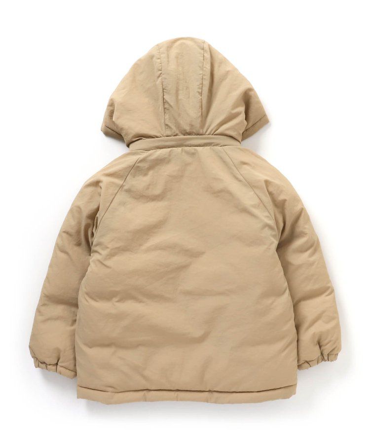 日本 BREEZE - 鋪棉保暖連帽外套-異色拼接-綠x藍