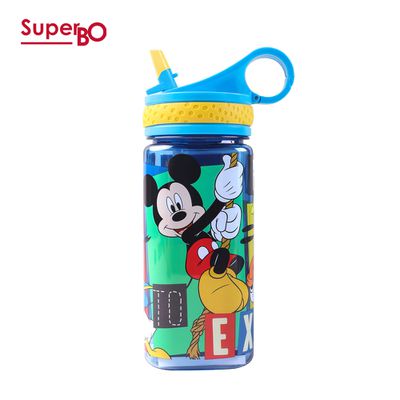 SuperBO - 兒童吸管方形水壺-米奇-480ml