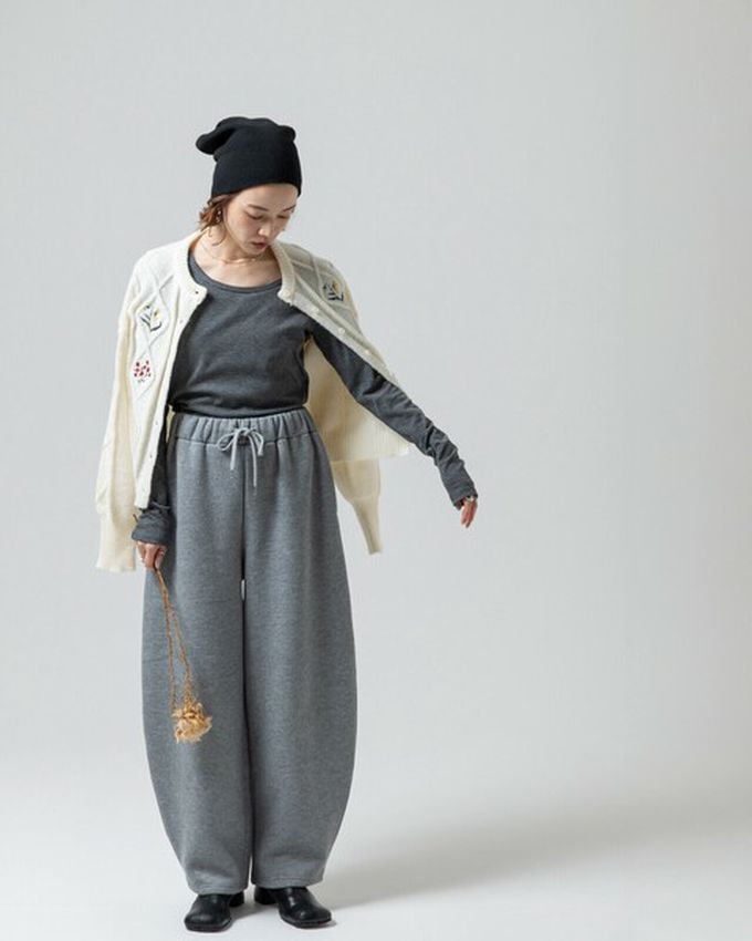 日本 gleam - 文藝風小花刺繡立體針織開襟衫-灰