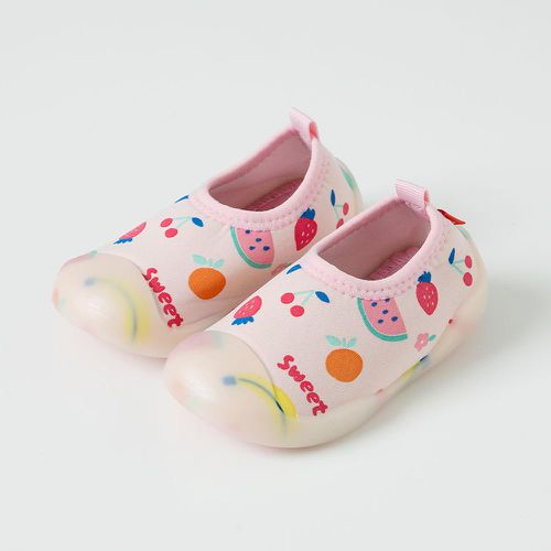 韓國 OZKIZ - 腳尖加強防護輕量兒童沙灘鞋/戲水鞋-夏日水果-淺粉紅