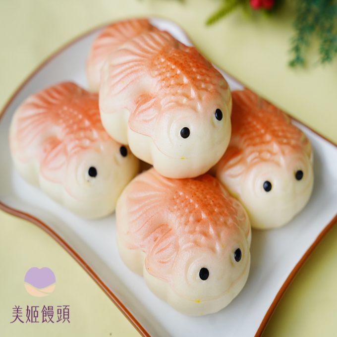 美姬饅頭 - 小金魚鮮乳造型紅豆包-50g/顆*6入裝