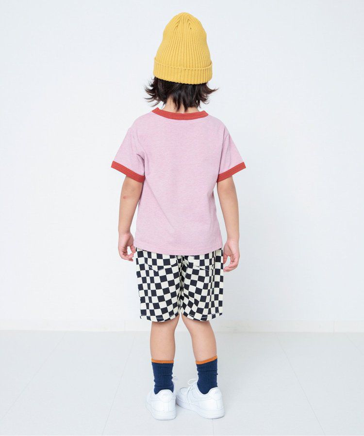 日本 BREEZE - 美式復古印花撞色邊短袖上衣-甜甜圈店-灰