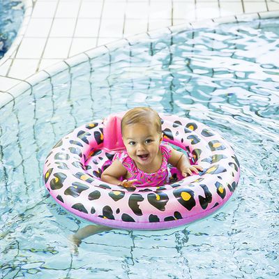 荷蘭 Swim Essentials - 嬰幼兒充氣坐式泳圈 (0-1Y)-玫瑰金小花豹
