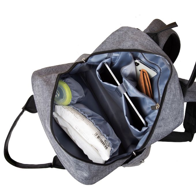 Heine 海恩 - 時尚流行後背包媽媽包 大尺碼媽媽後背包 (WIN-HD17)-黑灰