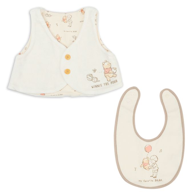 akachan honpo - 嬰兒用品5件組-小熊維尼-淺卡其色