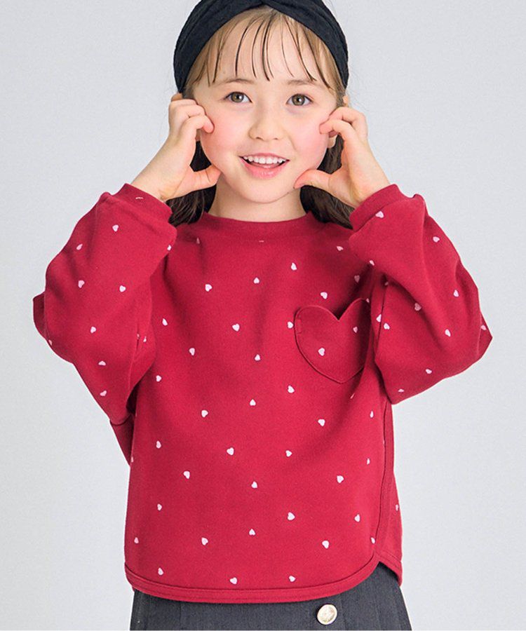 日本 apres les cours - [好評新色]圓領百搭裏毛長袖上衣-彩色愛心-象牙