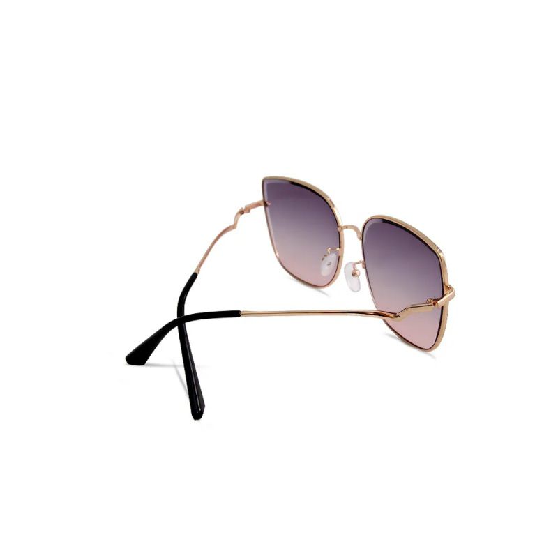 ALEGANT - 韓星愛用典雅茉莉灰粉貓眼金框墨鏡│UV400太陽眼鏡