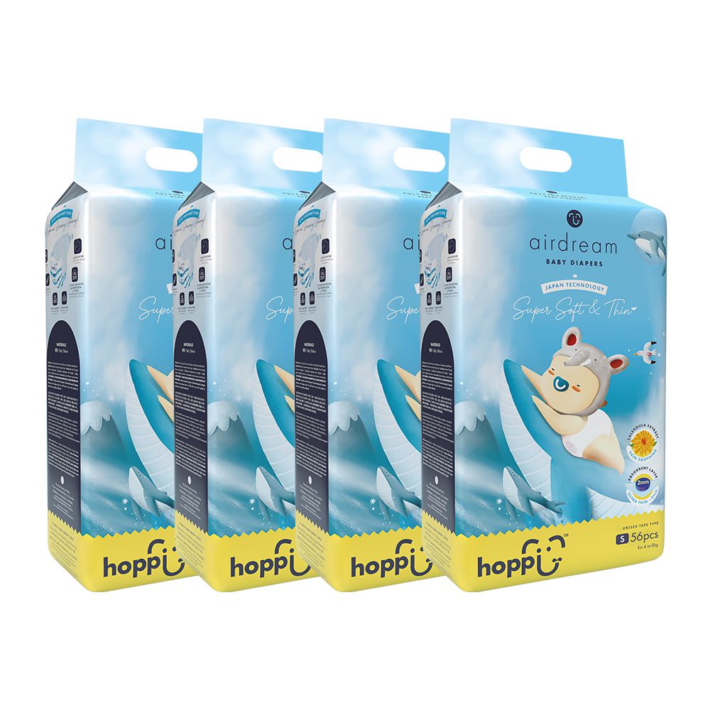 airdream 輕薄系列嬰兒尿布－黏貼型(S)－56片－4袋