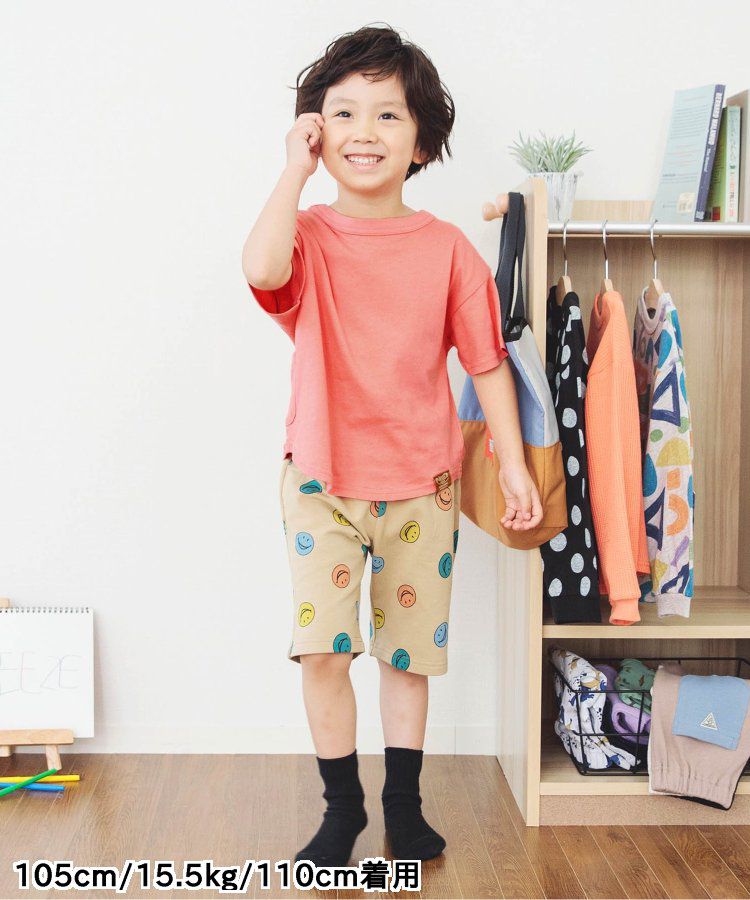 日本 BREEZE - 正反OK！圓領印花短袖上衣-線性-黑