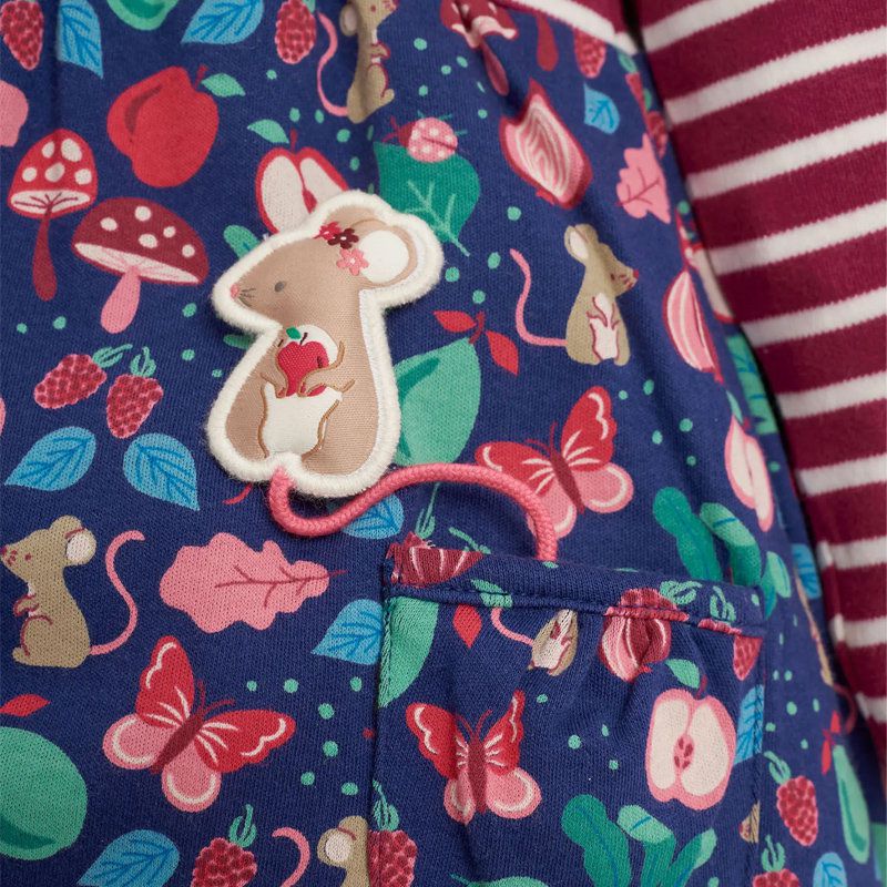 英國 JoJo Maman BeBe - 嬰幼兒/兒童100％純棉長袖洋裝-萌鼠甜心