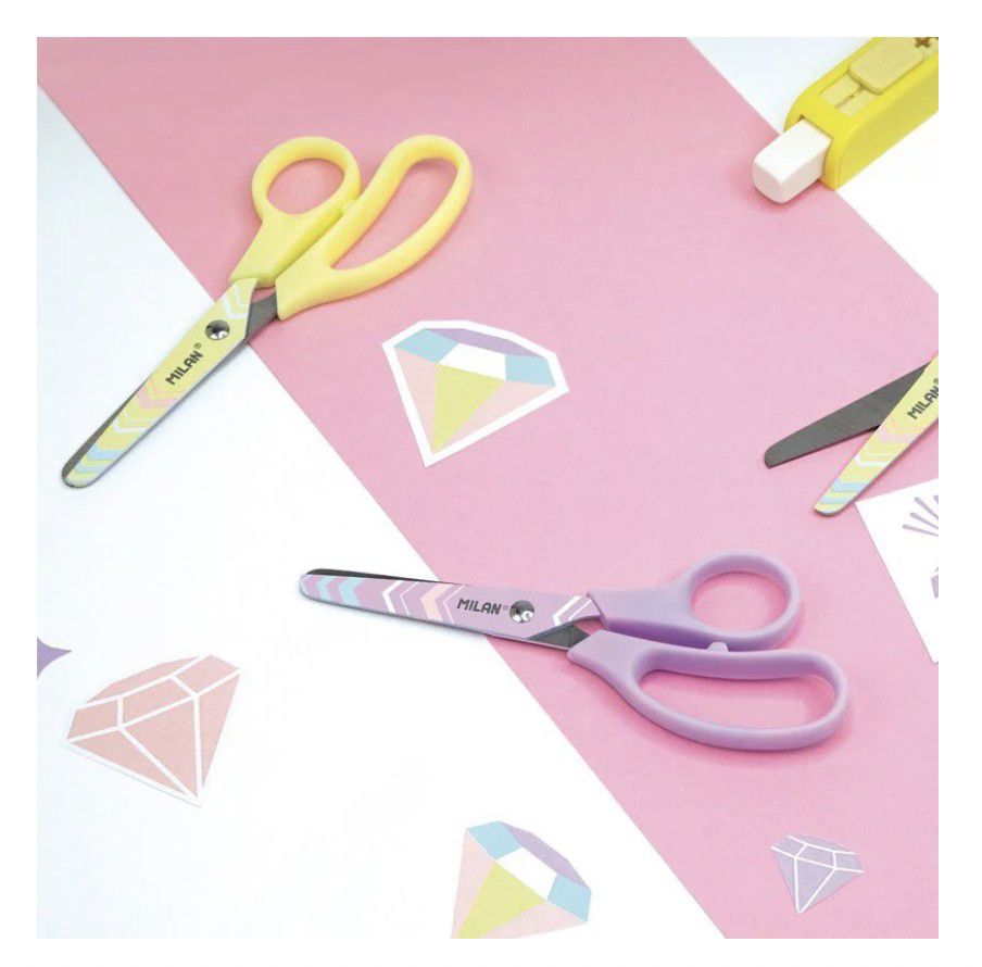 MILAN - 兒童安全剪刀-閃閃甜心-黃