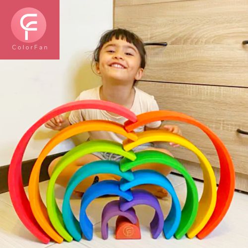 一組成就100種玩法【Color Fan】彩虹積木