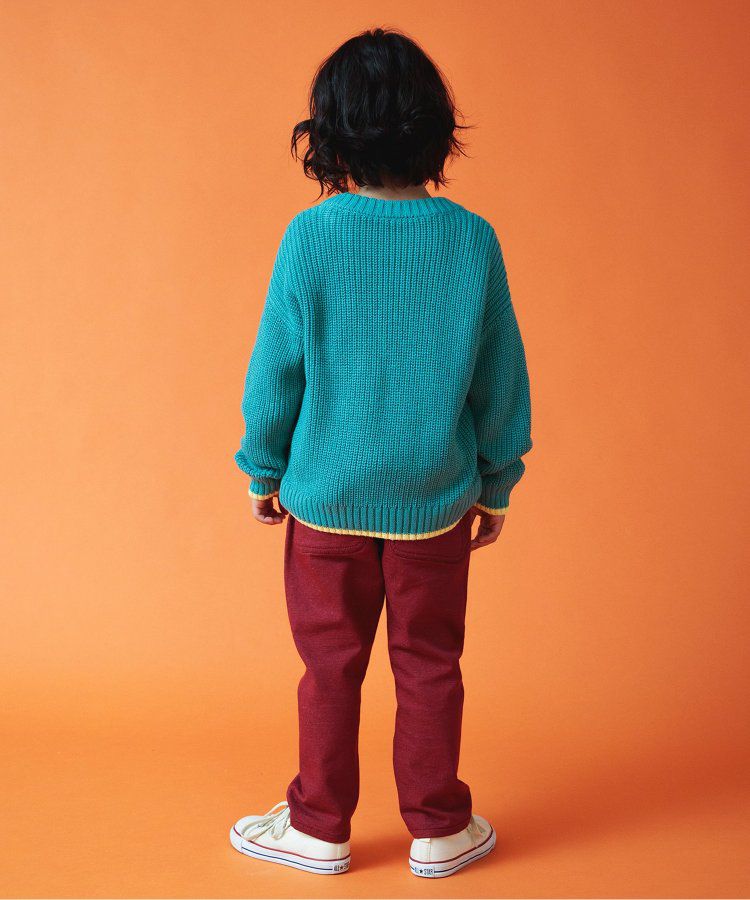 日本 BREEZE - 內刷毛輕量彈力直筒長褲-酒紅