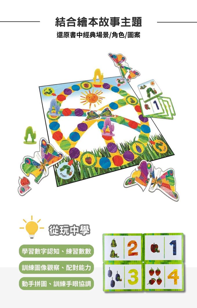 美國Briarpatch - 艾瑞卡爾繪本聯名益智桌遊-來餵毛毛蟲吧!_Intro3