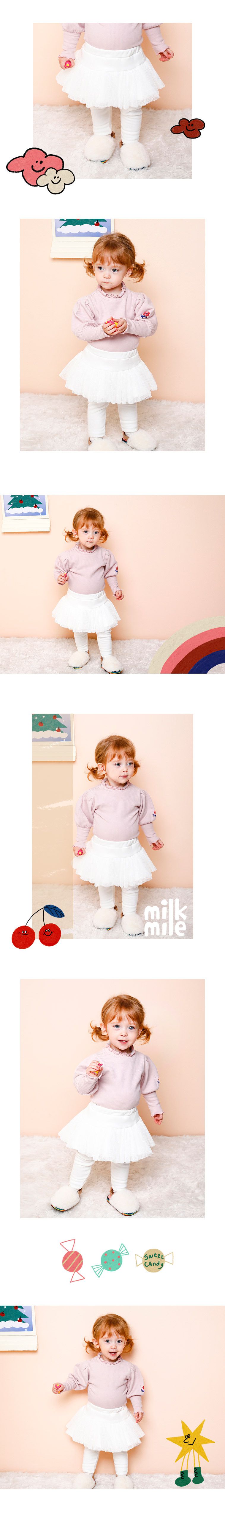 韓國 milk mile - (內刷毛)荷葉抓皺褲裙