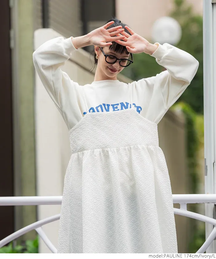 日本 COCA - 經典立體雲朵皺縮吊帶裙-大人-簡約黑