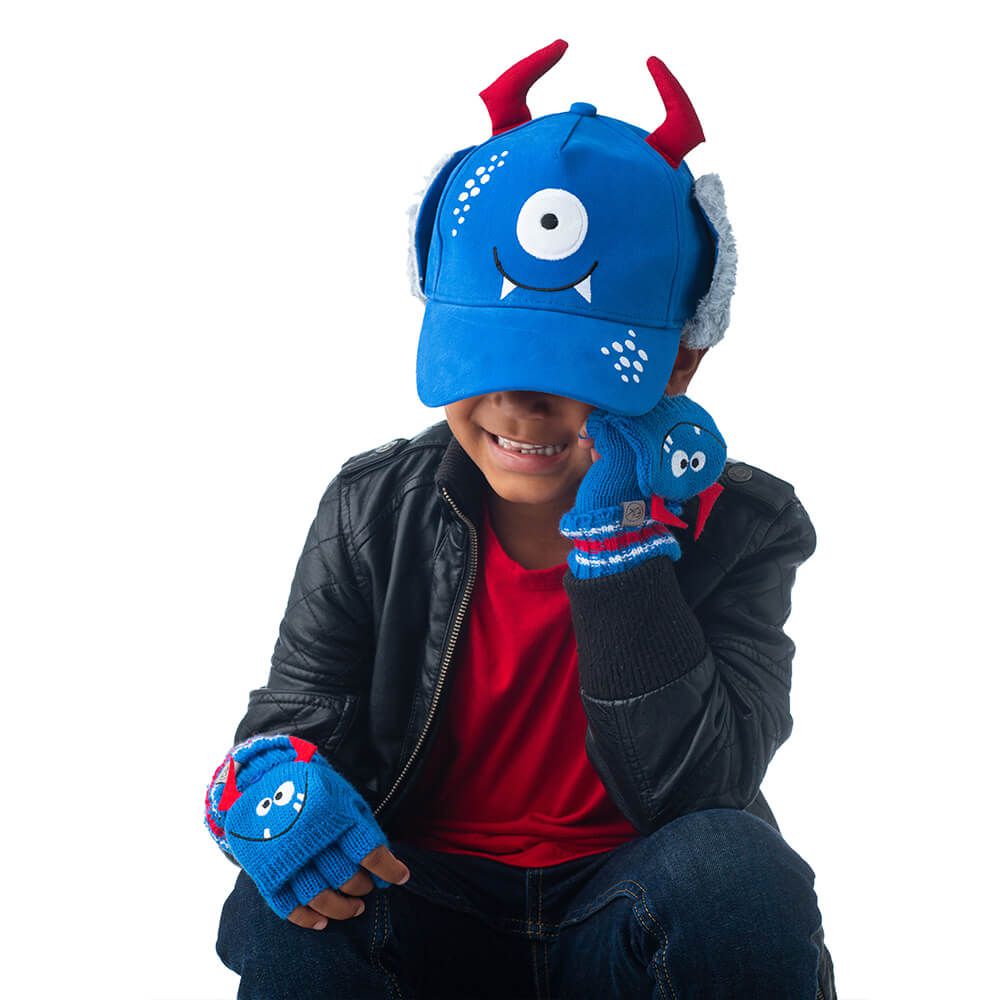 加拿大 flapjackkids - 3D造型遮耳棒球帽-小怪獸