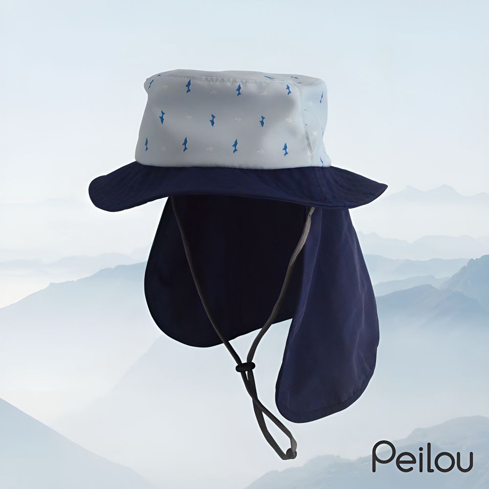 貝柔 Peilou - UPF50+透氣遮陽漁夫帽-鯊魚(兒童親子) (頭圍: 54cm)